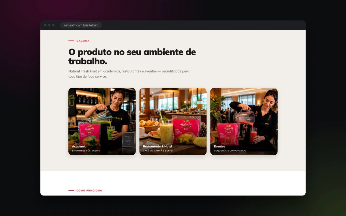 Galeria do produto em academias, restaurantes, hotéis e eventos
