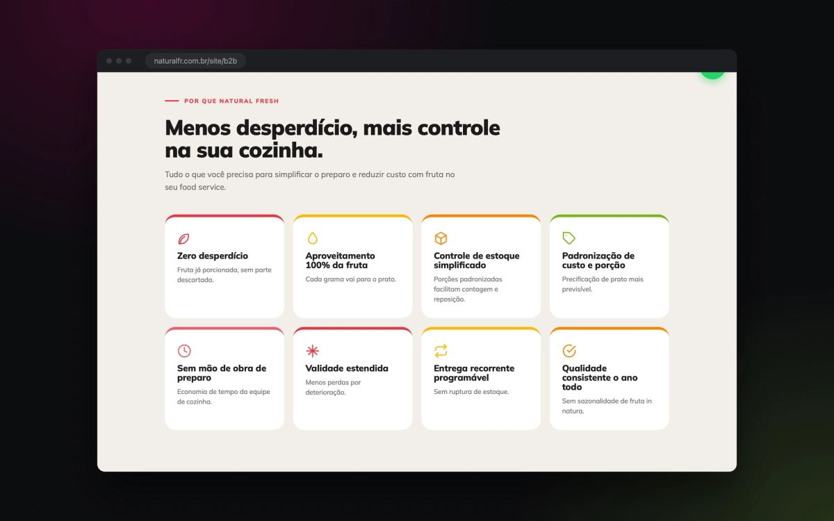 Benefícios para o food service: zero desperdício, estoque simplificado, custo padronizado