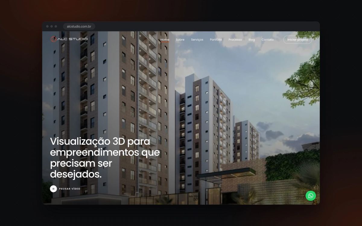 Abertura do site novo da ALC Studio com vídeo dos projetos