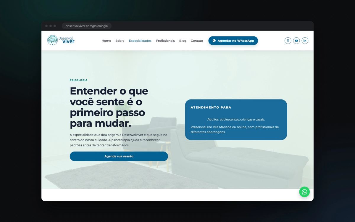 Página de Psicologia