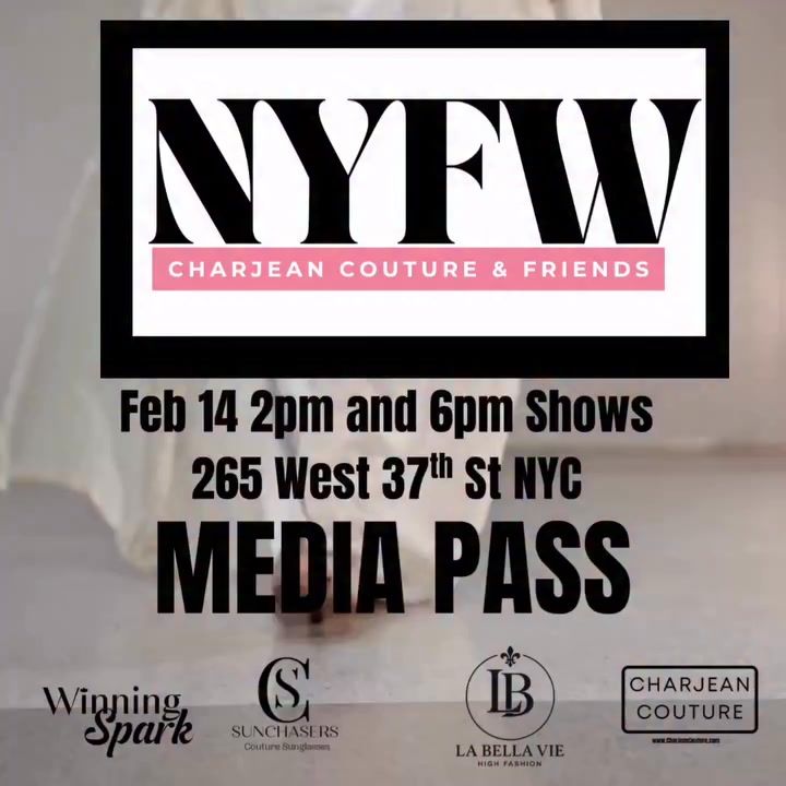 ✨ MEDIA & INDUSTRY INVITE | NYFW ✨

Join our Media Team and network with top industry professionals while capturing the hottest new runway designs at New York Fashion Week! 📸✨

This exclusive runway event brings fashion, media, and purpose together—uniting industry professionals to give back to NICU babies and families through a powerful benefit show.

✨ FEATURED DESIGNERS | NYFW ✨

👗 @CharjeanCoutureUSA
🔥 @WinningSpark
🕶 @SunchasersSunglasses
✨ @LabellaVieHighFashion

🎟️ Spots are limited and filling quickly—don’t miss your opportunity to capture, connect, and contribute.

🗓 Feb 14 | Cineplay NYC | 265 W 37th Street
⏰ 2PM & 6PM Shows

Be part of fashion that makes a difference 💖

Link to application 👇👇👇👇👇
https://form.jotform.com/CharjeanCouture/NYFW2026

#NYFW2026 #FashionMedia #RunwayLife #FashionWithPurpose #NYFWBackstage