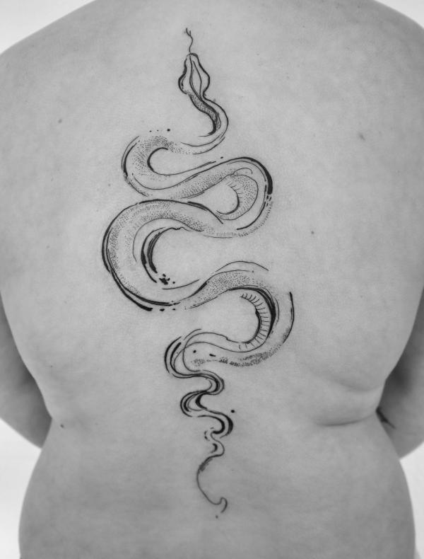 Snake brushstroke