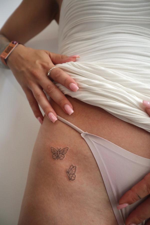 fineline butterfly tattoos