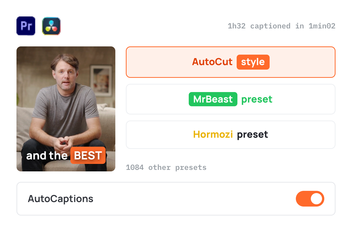 AutoCaptions feature illustration