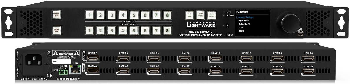 Lightware HDMI Matrix 8x8 MX2 HDMI20-AUDIO