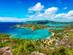 Aerial view of the English harbour at Shirley Heights in Antigua, Caribbean.