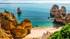 Golden sandy beach in the Algarve