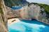 The famous view of Shipwreck Cove in Zante