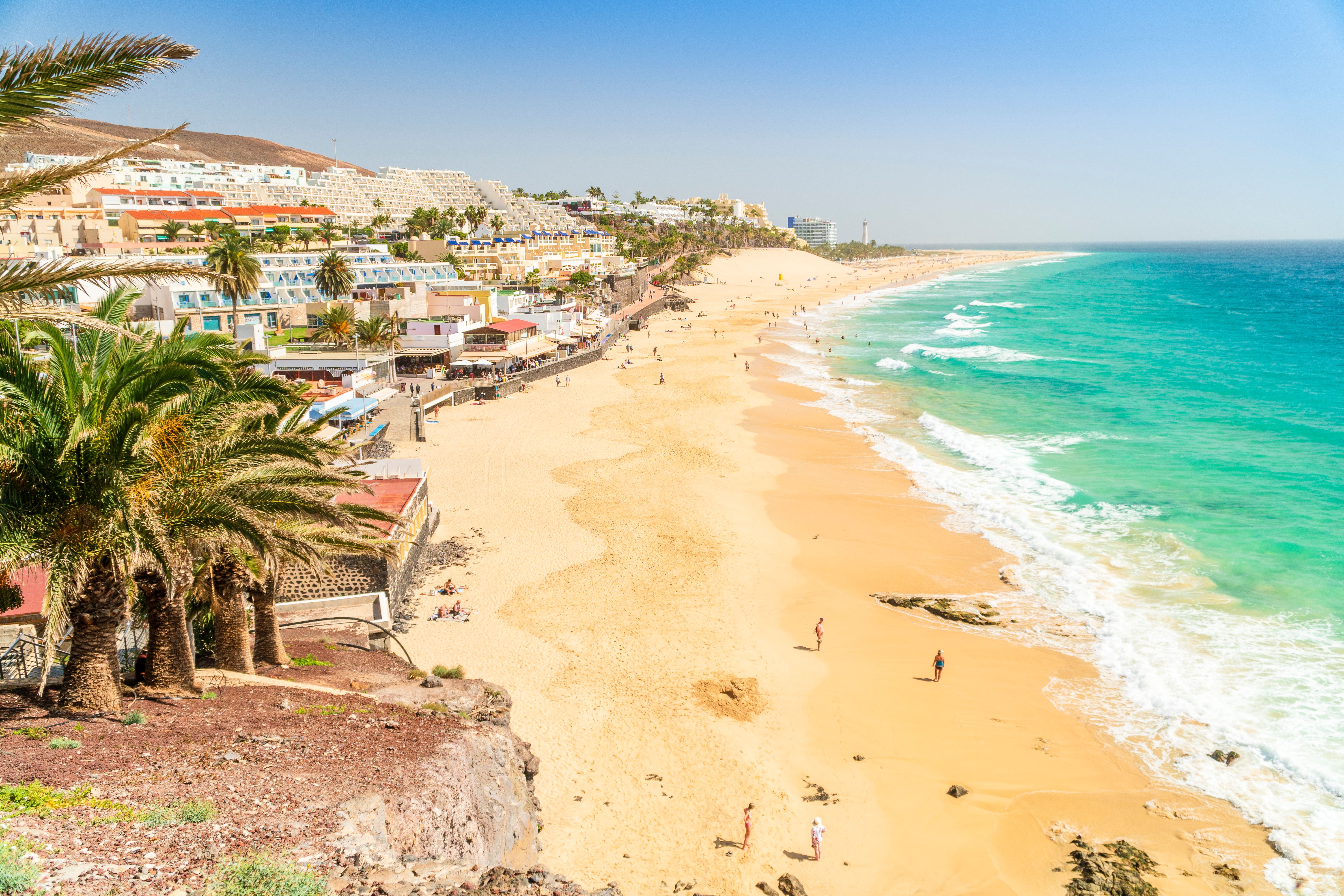 View of Morro Jable beach in Fuerteventura, Canary Islands