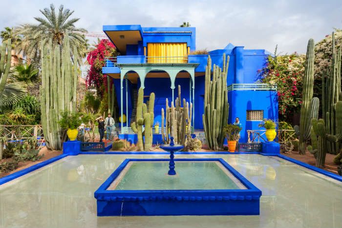 Blue buildings of the jardin de marjorelle