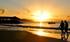 Sunset walk along the beach