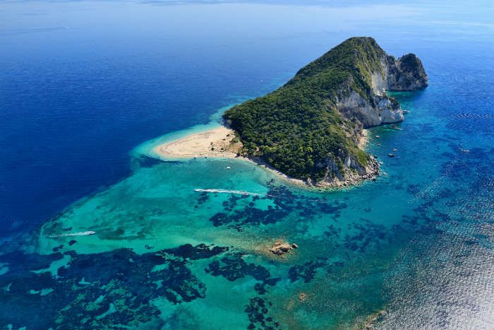 Marathonisi Island in Laganas Bay, Zante