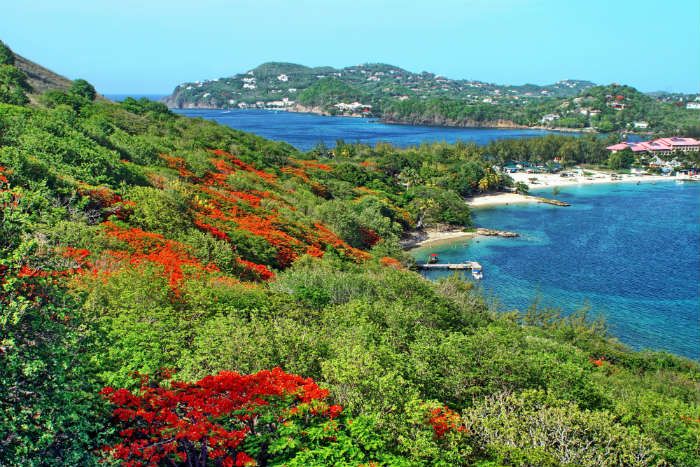 Pigeon Island beach in St Lucia