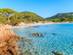 A view across the sea of Palombaggia beach on Corsica island, France