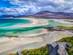 An aerial view over the vast beach of Luskentyre on the The Isle of Harris in Scotland