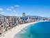 View of Benidorm beach and city skyscrapers from Tossal de la Cala in Spain