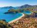 Panoramic view over Olu Deniz beach and lagoon in Turkey