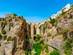 A view looking up to the hilltop city of Ronda in Malaga Province, Spain