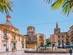 Virgin Square and Valencia Cathedral in Valencia city in Spain