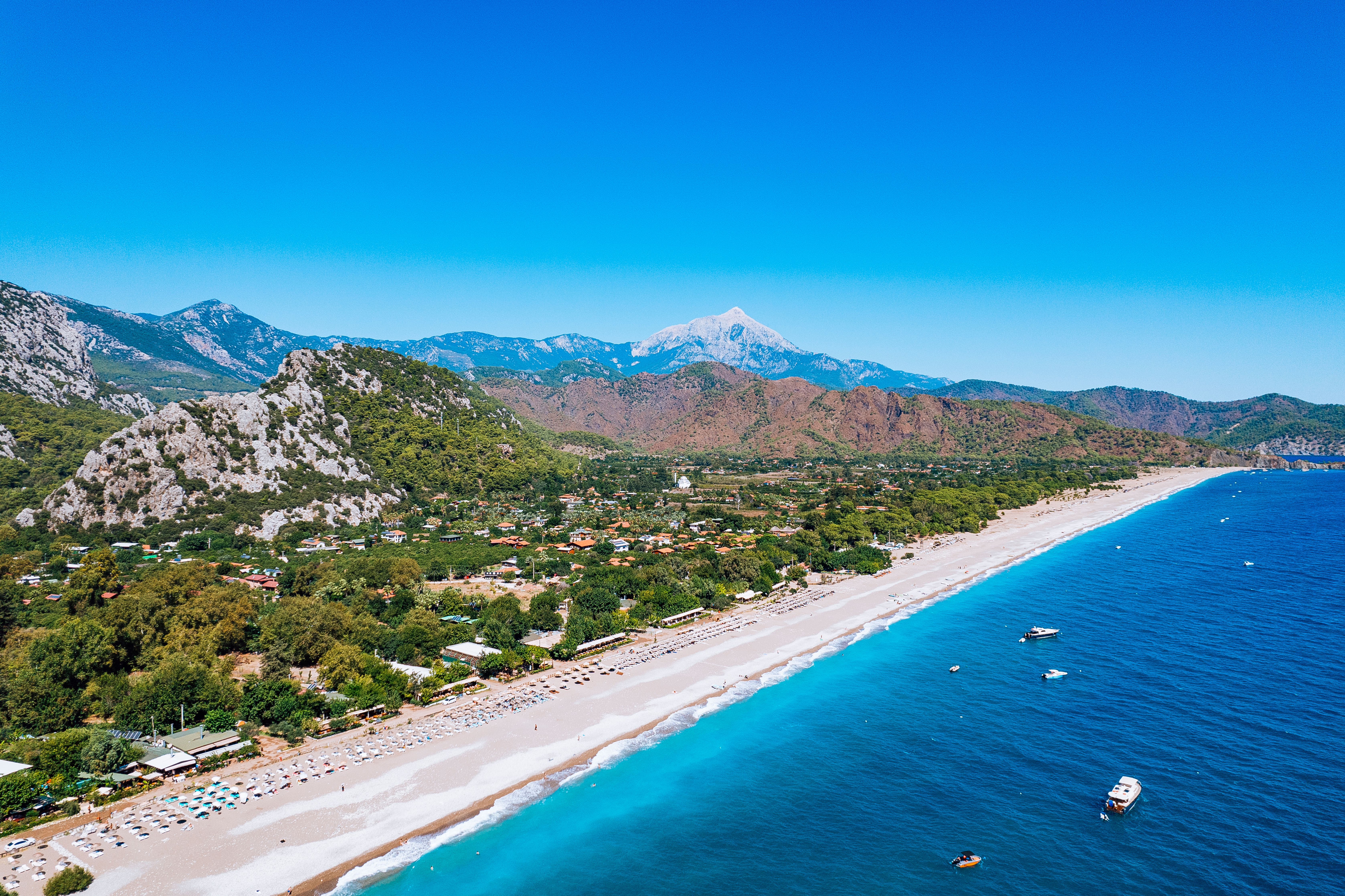 Aerial view of the Olympos/Cirali Beach in Antalya, Turkey