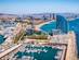 Aerial view over Barcelona marina
