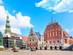 View of the Old Town Ratslaukums square in Riga city centre, Latvia