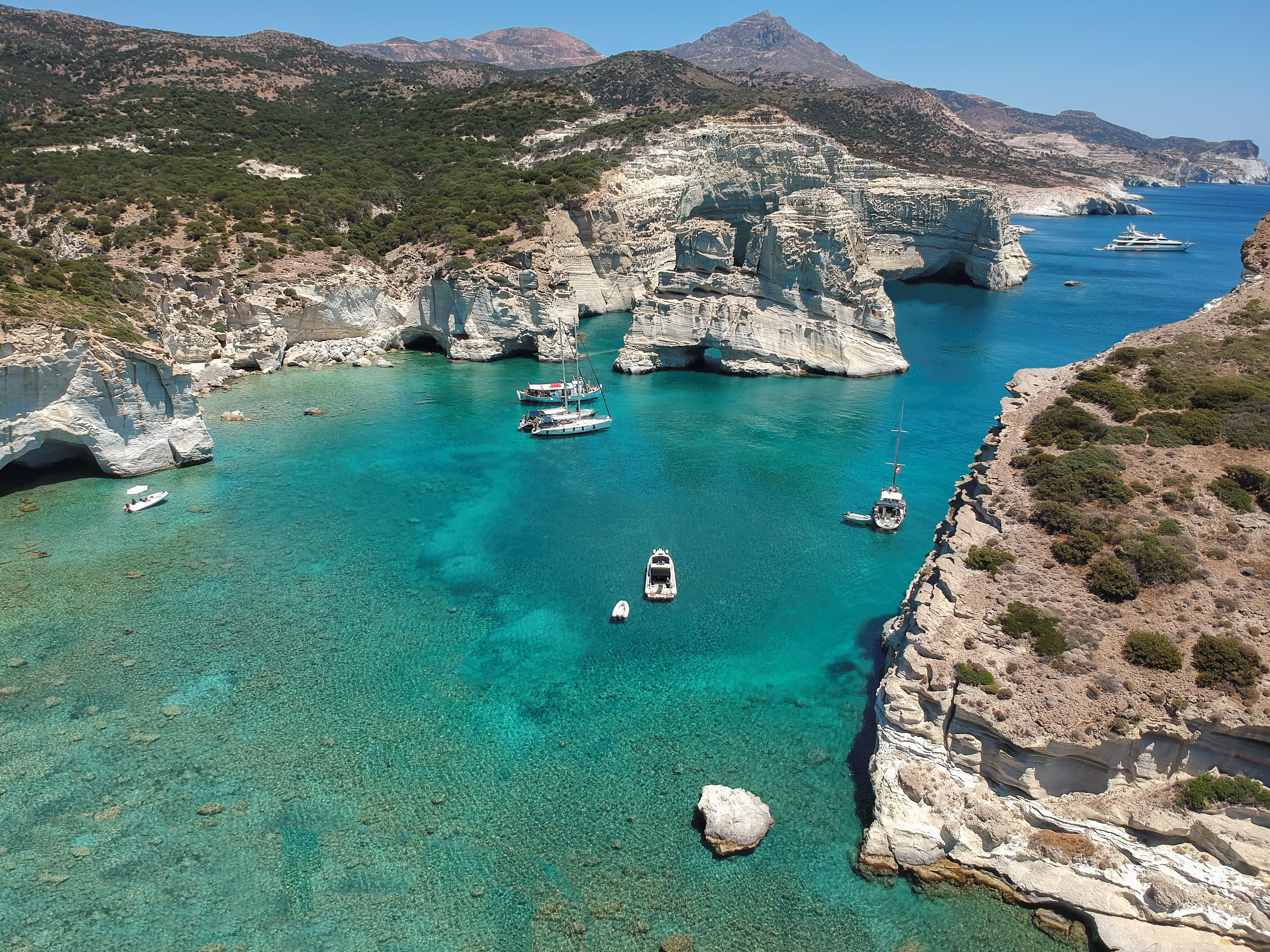 Kleftiko cove and beach on the island of Milos on Greece
