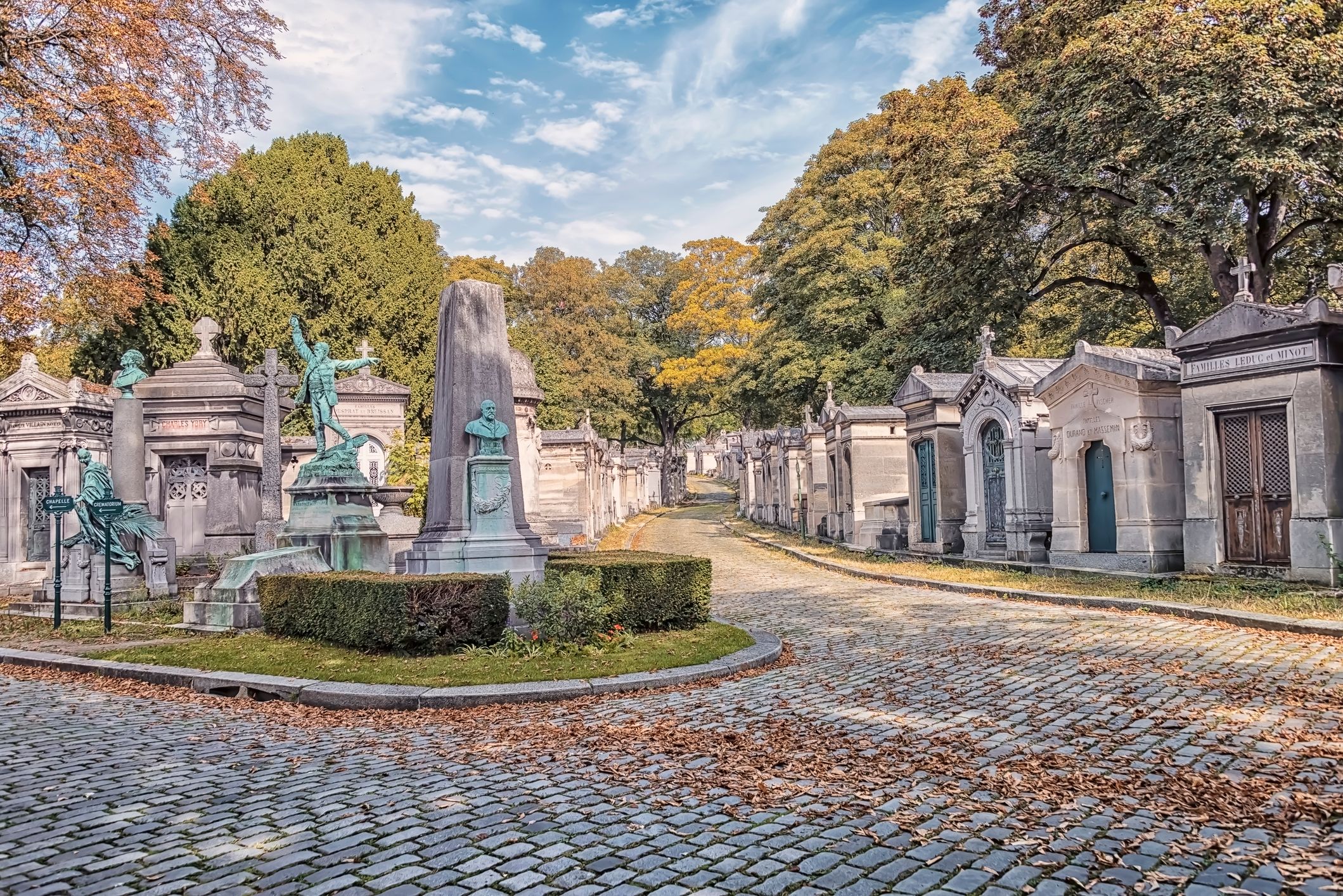 The Pere Lachaise Cemetery in Paris, France