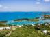 A view of Bermuda coastline with island lagoons and sailing boats