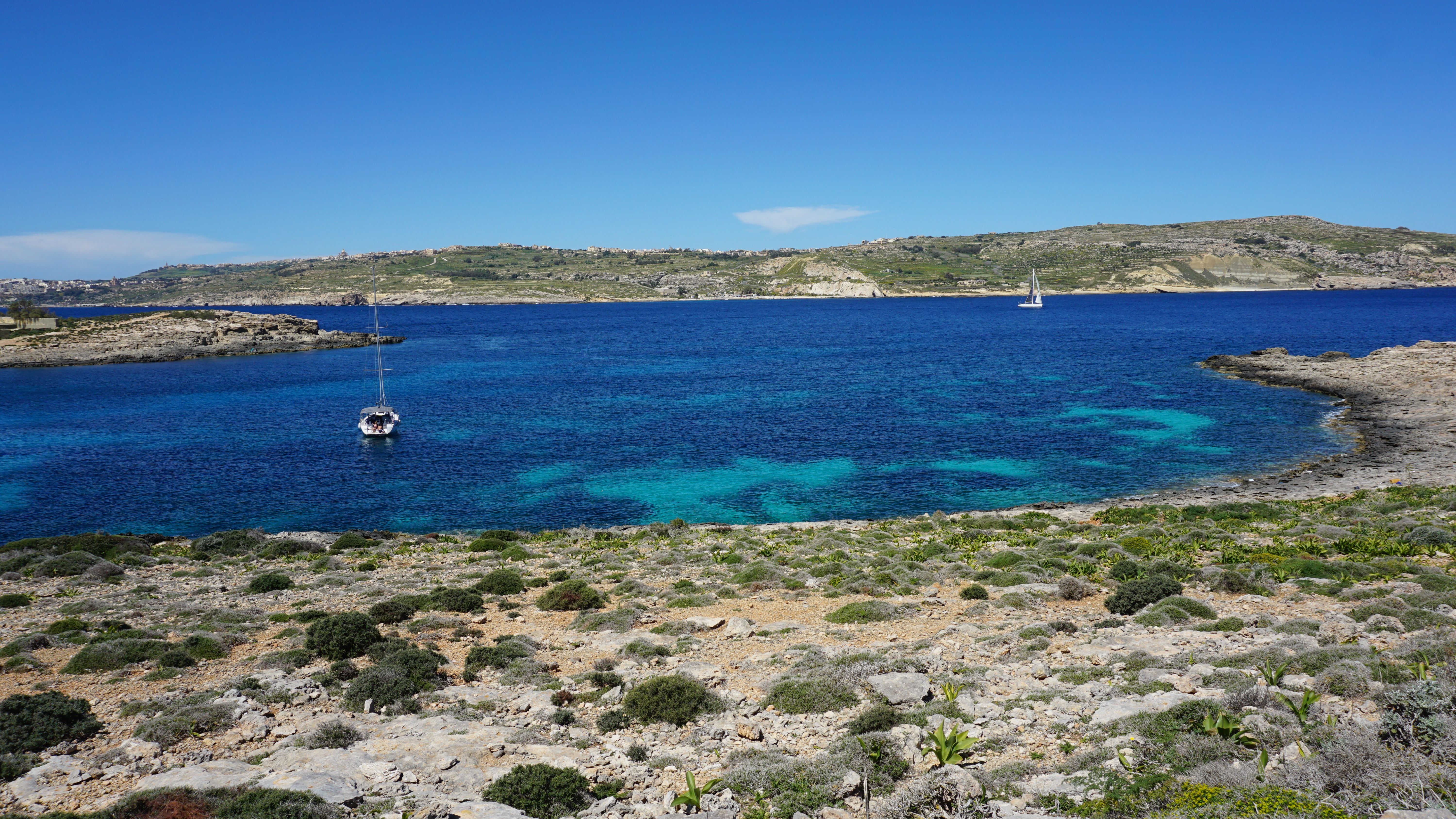 A view of St Nicholas Bay (San Niklaw Bay) on Comino Island, Malta