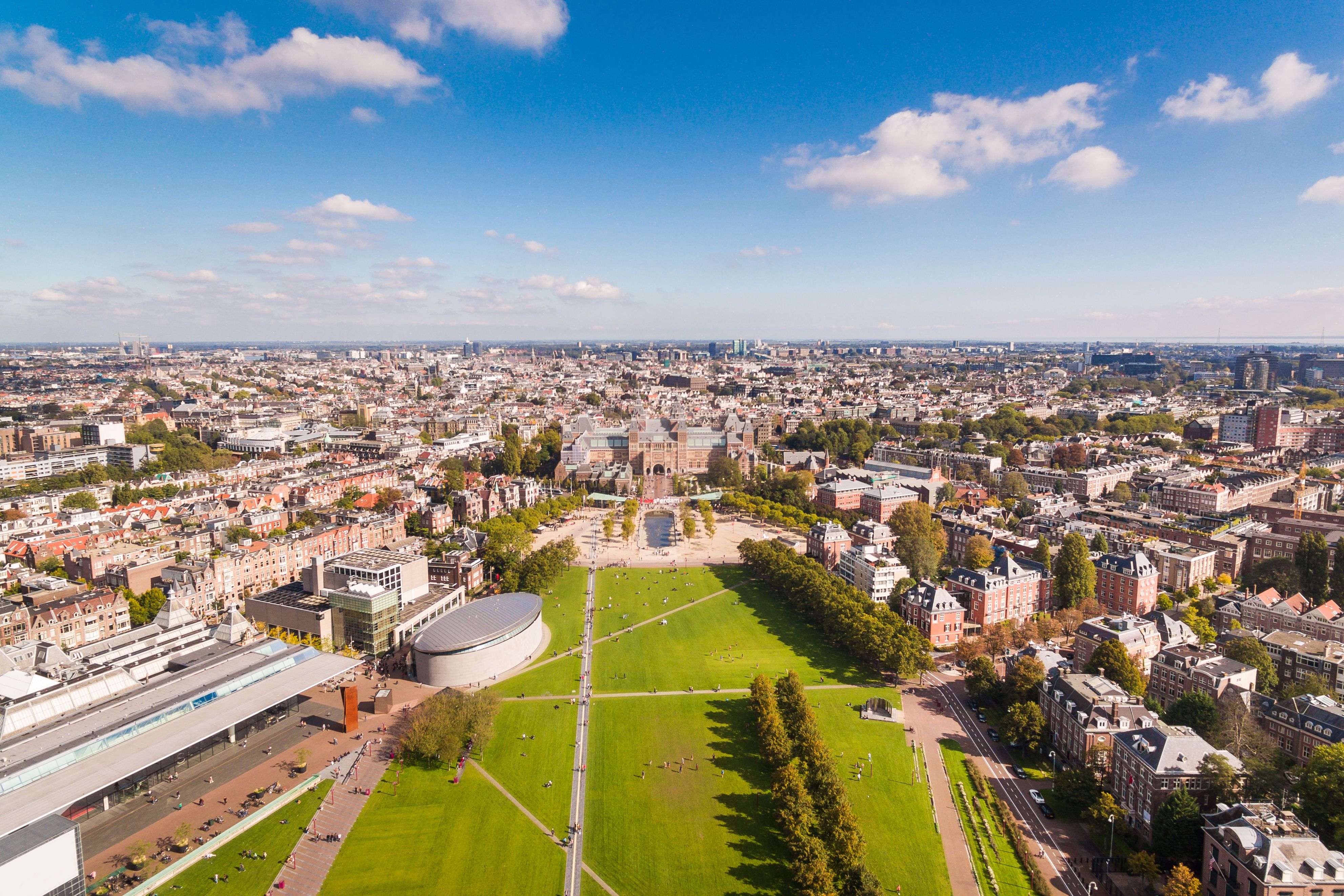 Aerial view of the Museum Square in Amsterdam