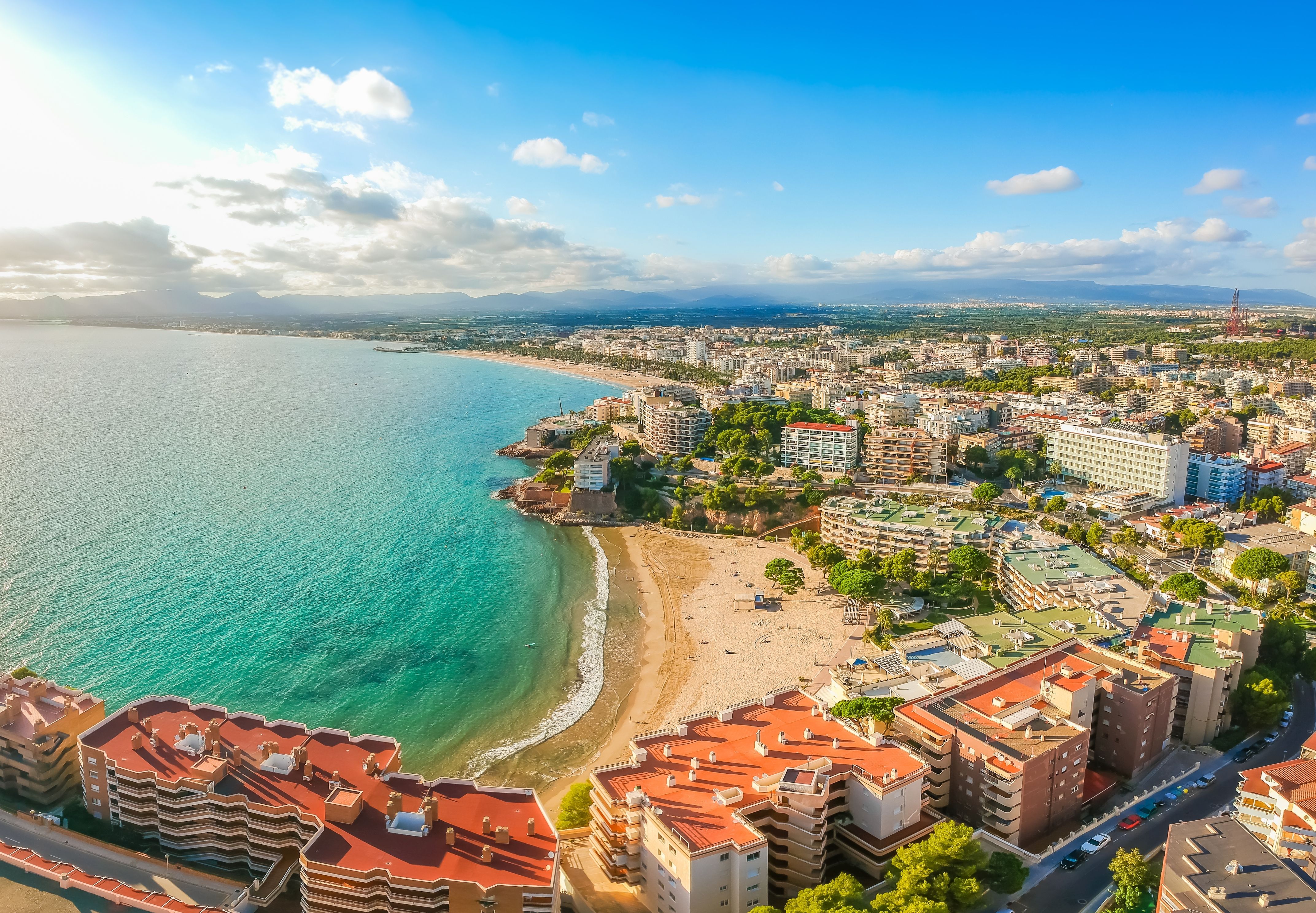 Beautiful beach and cityscape in Costa Dorada