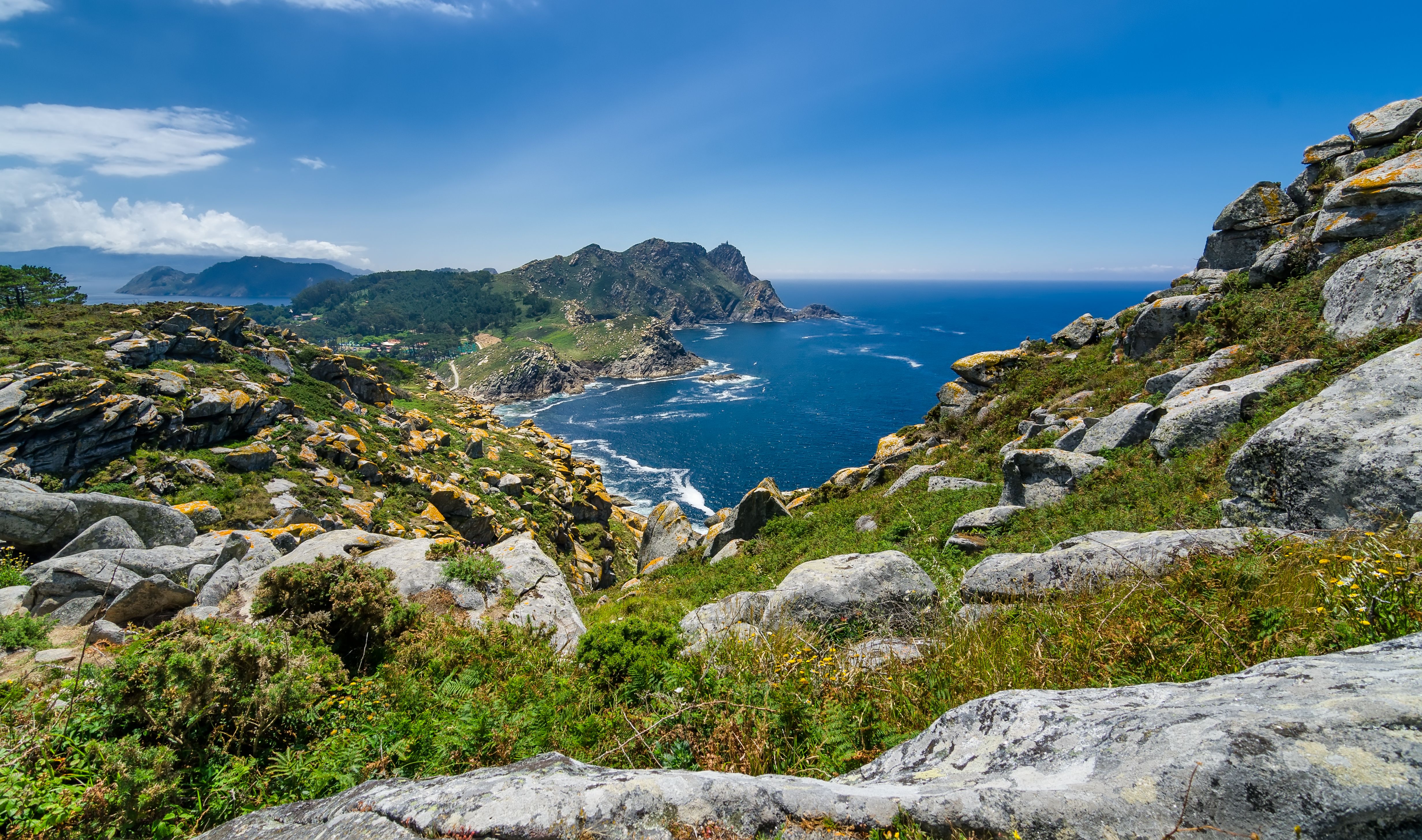 A view of rugged coastline in Costa de Galicia, Spain