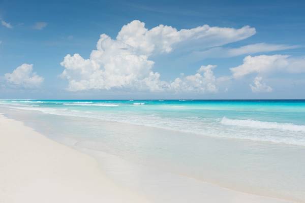 Caribbean Dream Beach Cancun Mexico stock photo