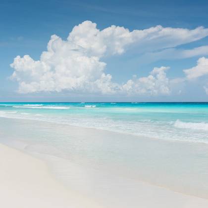 Caribbean Dream Beach Cancun Mexico stock photo
