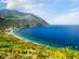View of a large sweeping beach on Filicudi island in Sicily