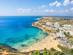 An aerial view of Golden bay beach in Mellieha, Malta