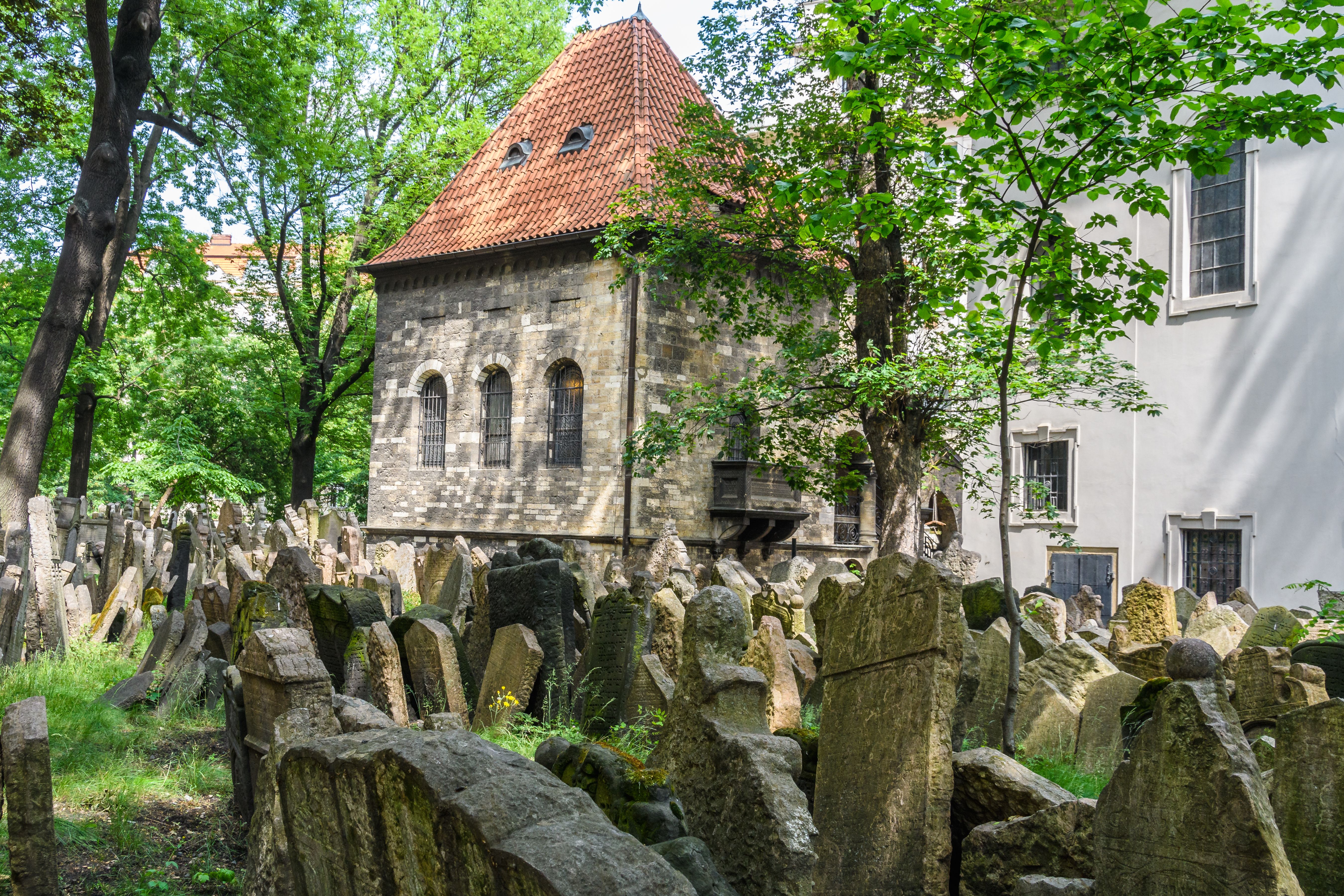 Tombs in the Jewish Cemetery in Prague, Czech Republic