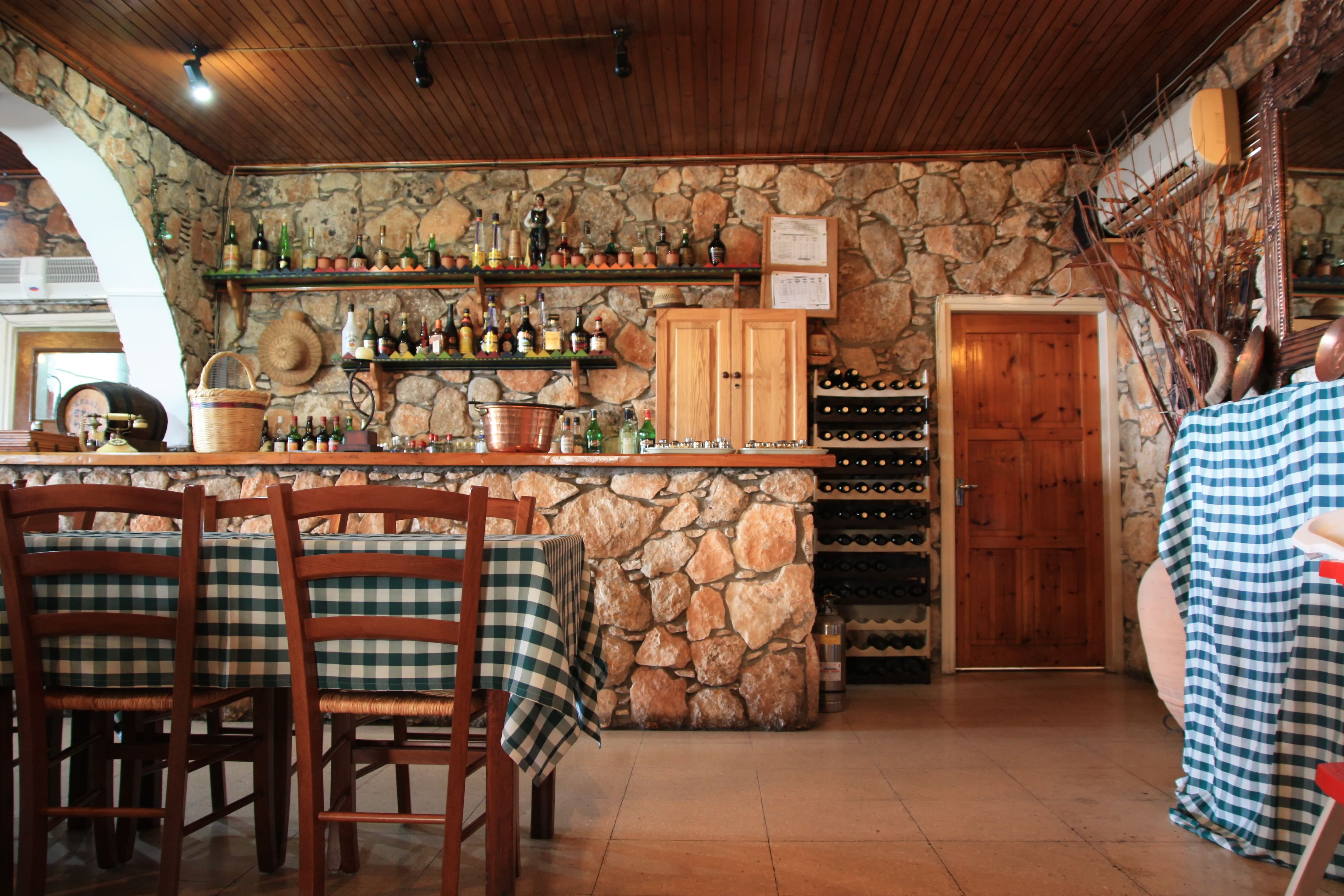 Inside a traditional tavern in Larnaca, Cyprus