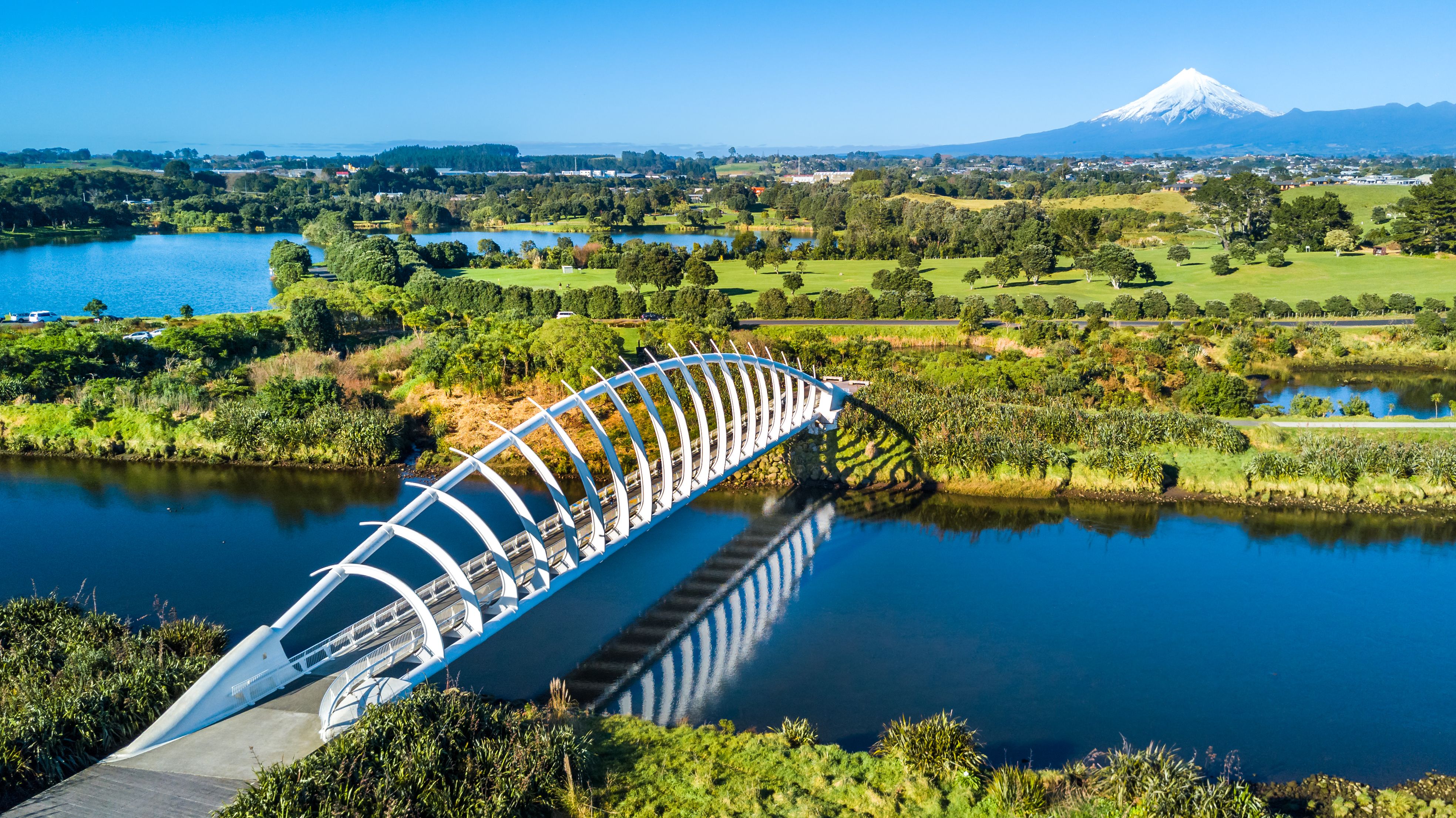 Aerial view of New Plymouth in New Zealand