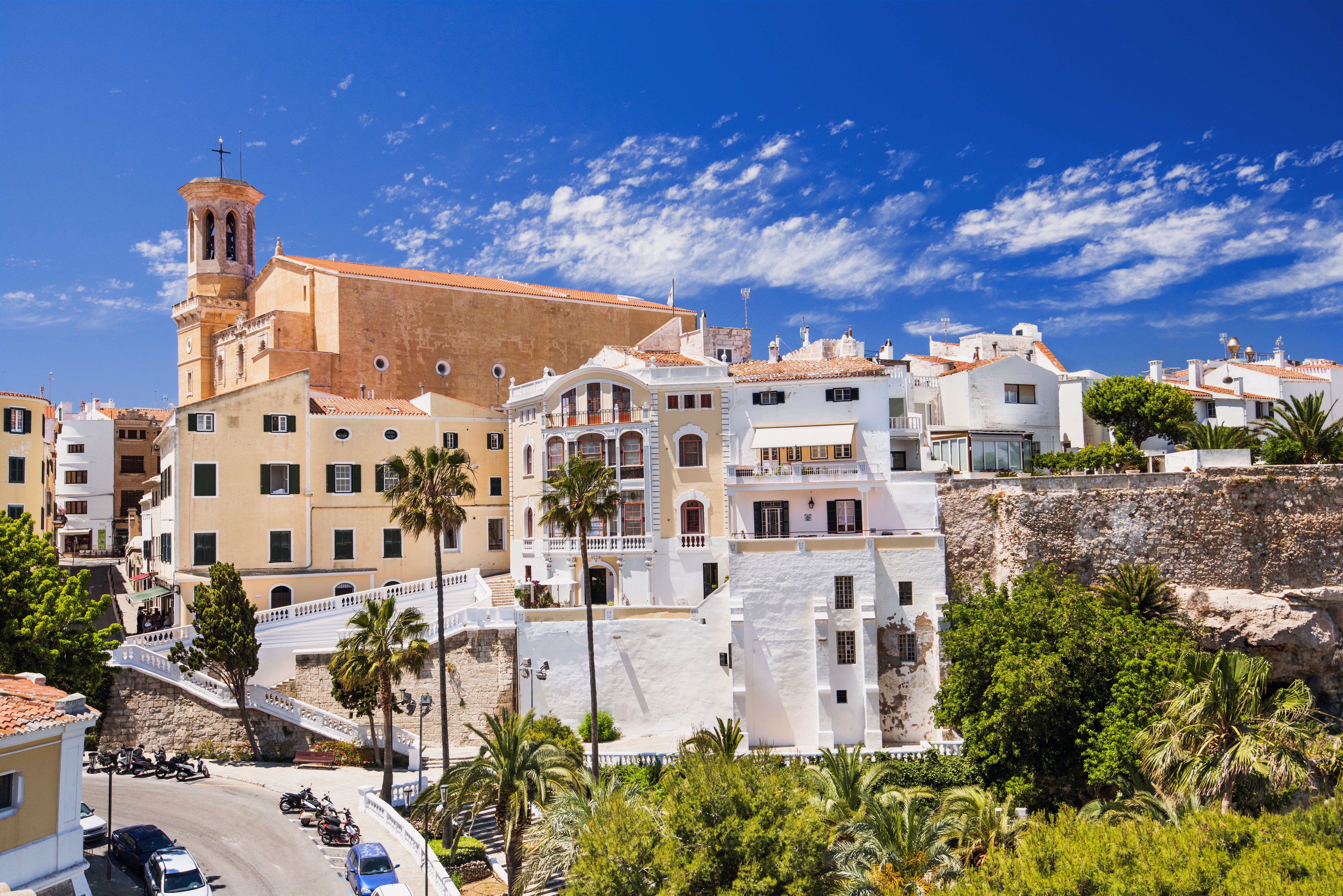 A view of buildings in Mahon, Menorca, Balearic Islands
