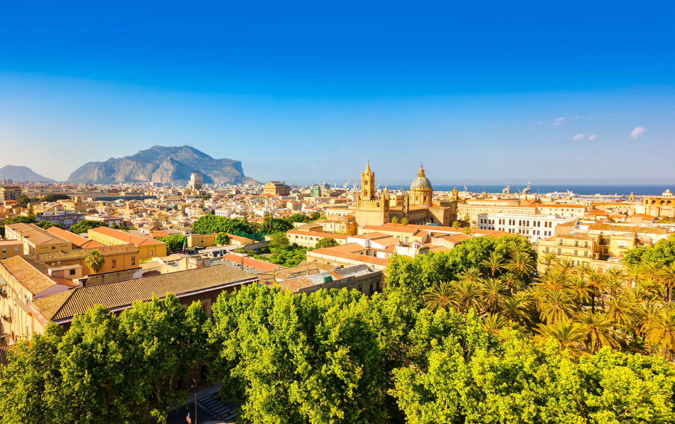 Panoramic view of Palermo skyline in Sicily