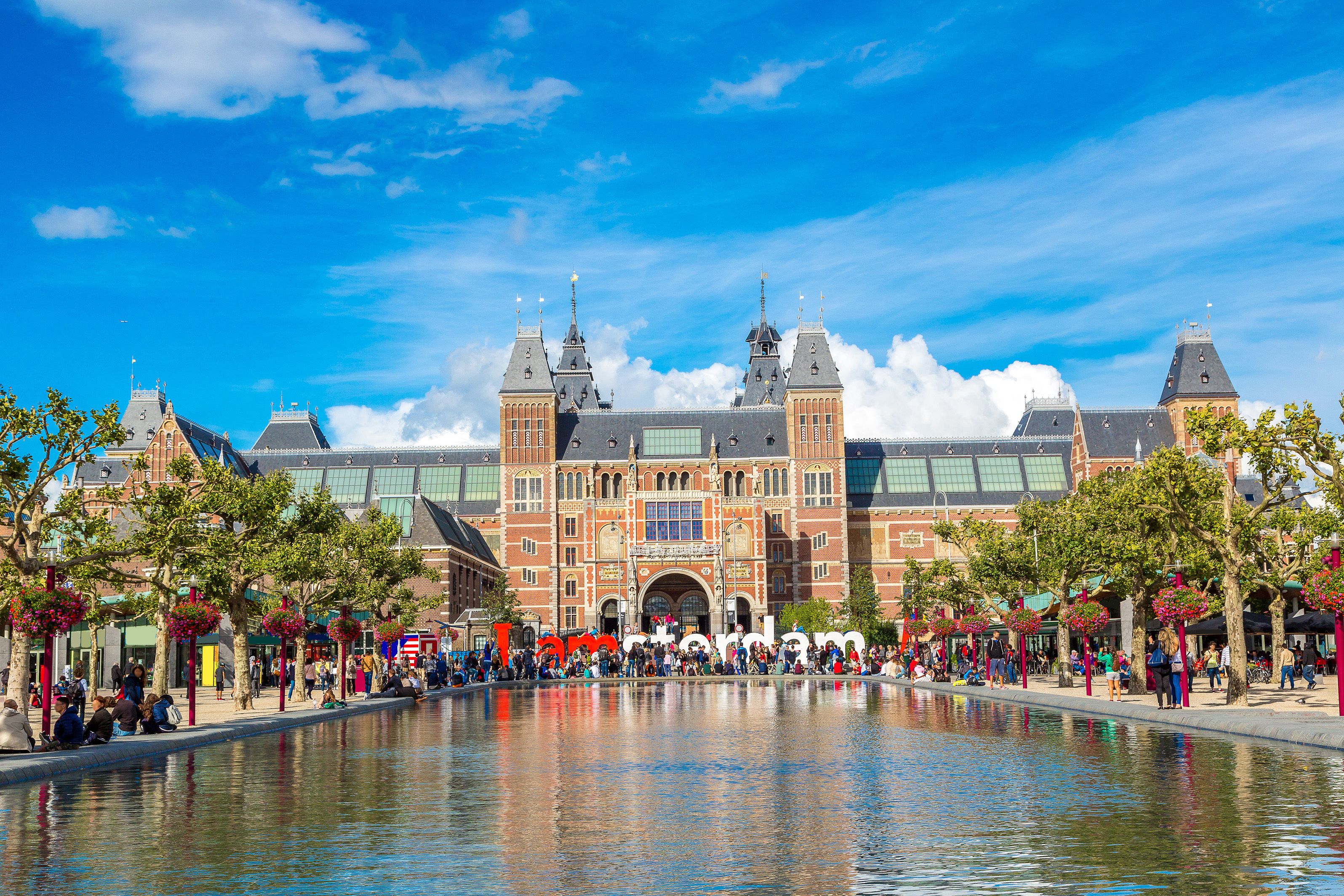 View of the Rijksmuseum in Amsterdam