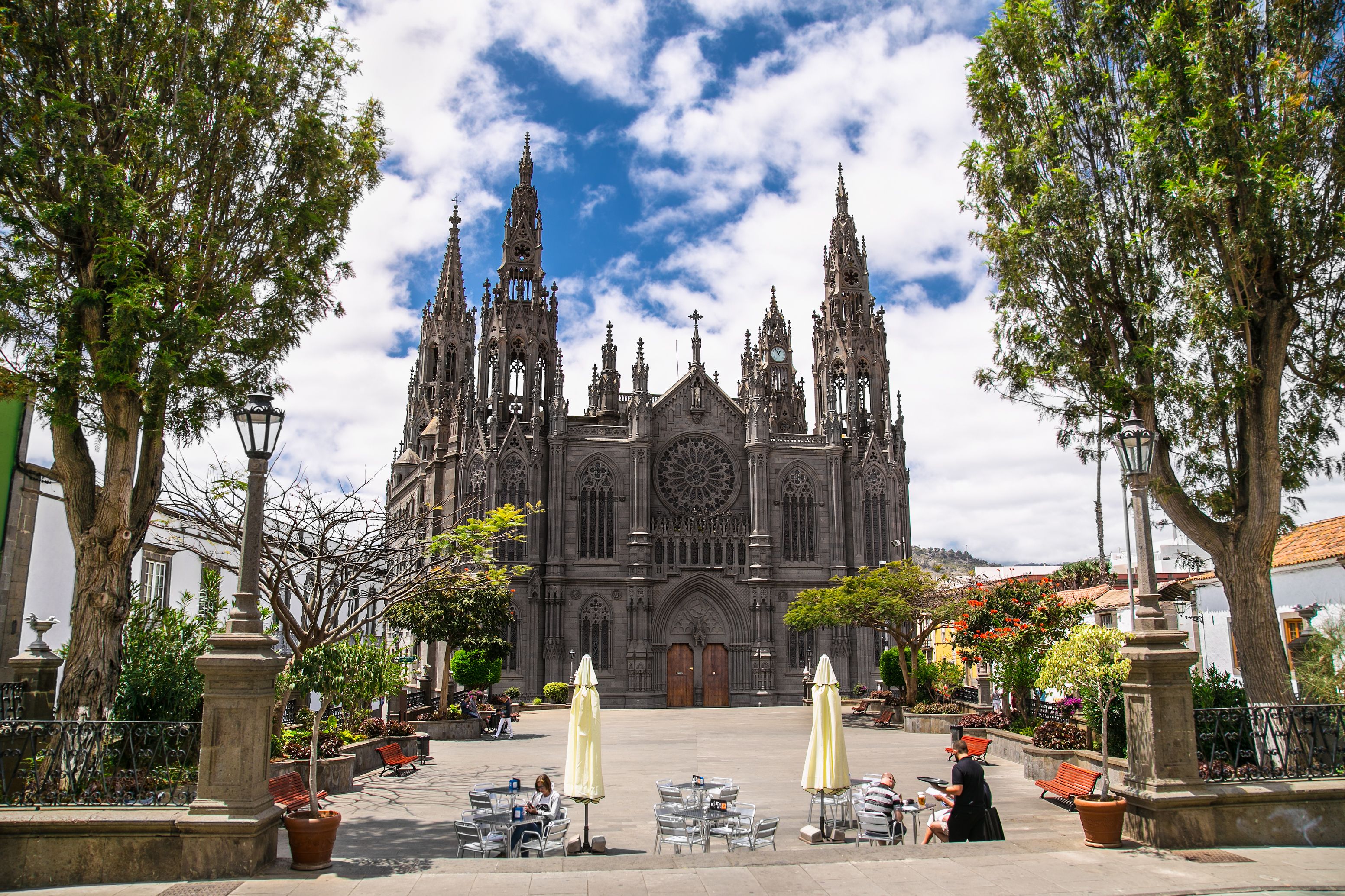 A view of the Church of San Juan Bautista in Arucas, Gran Canaria