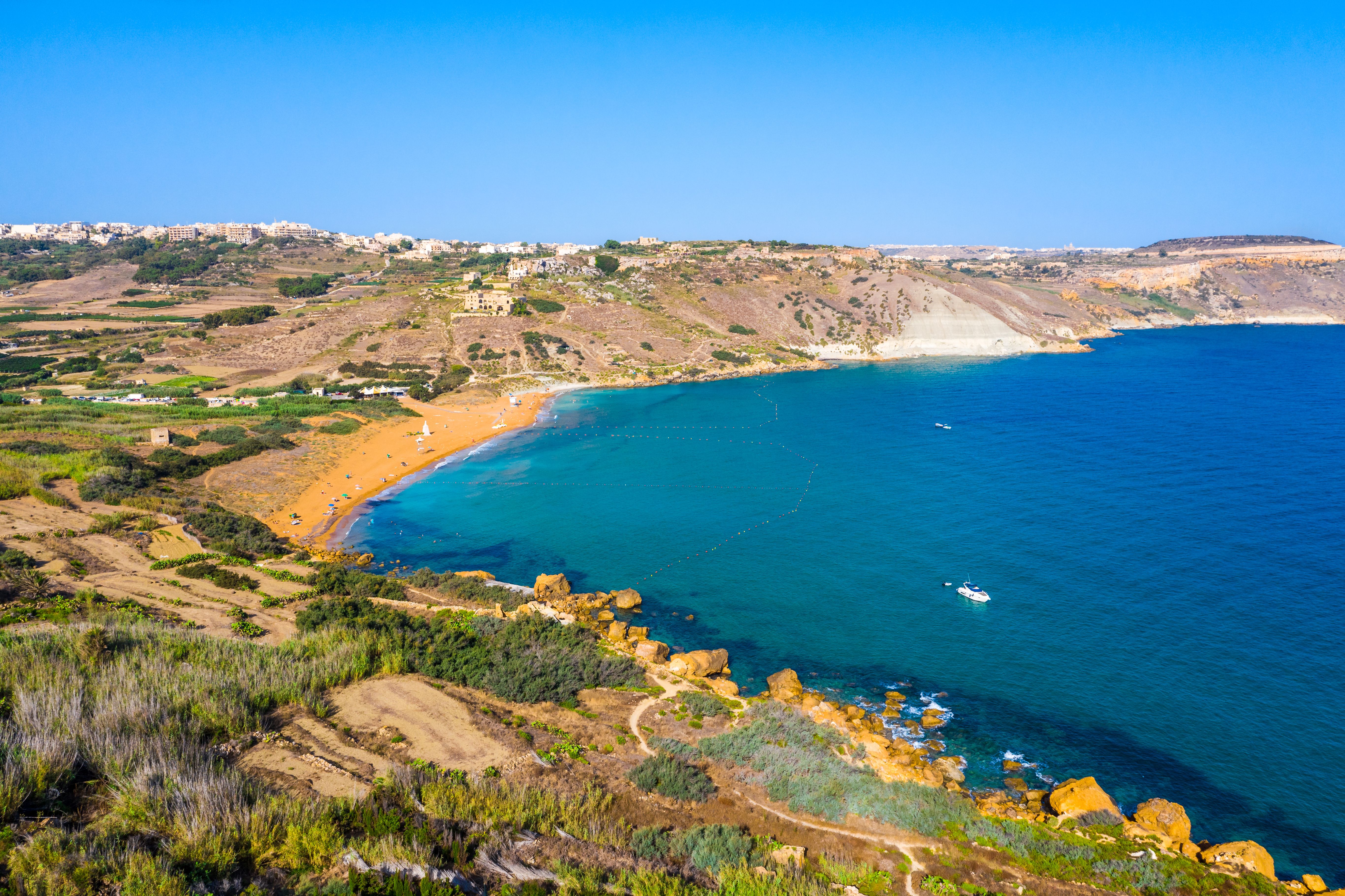 Ramla bay beach on Gozo island, Malta