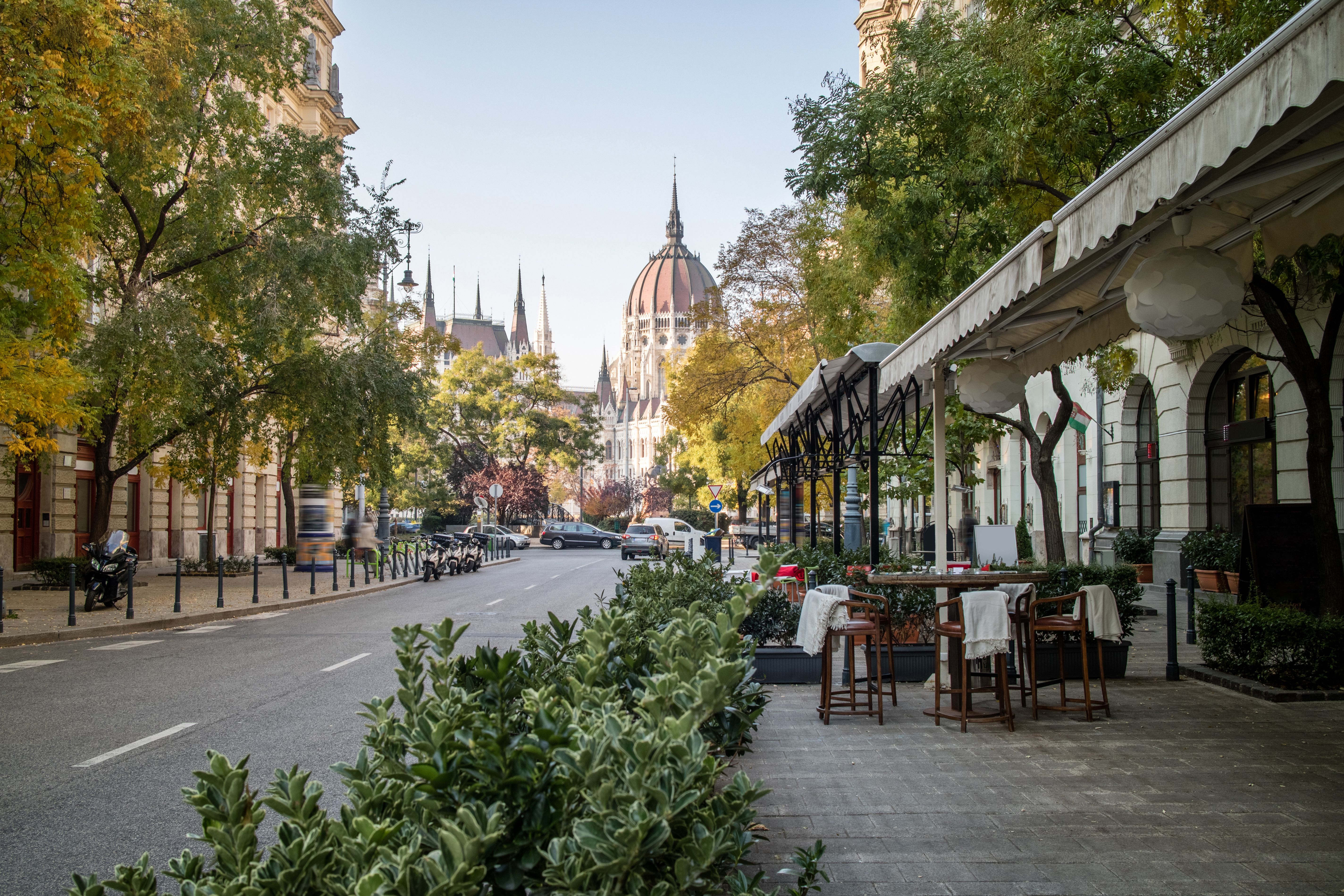 A street side restaurant in Budapest, Hungary