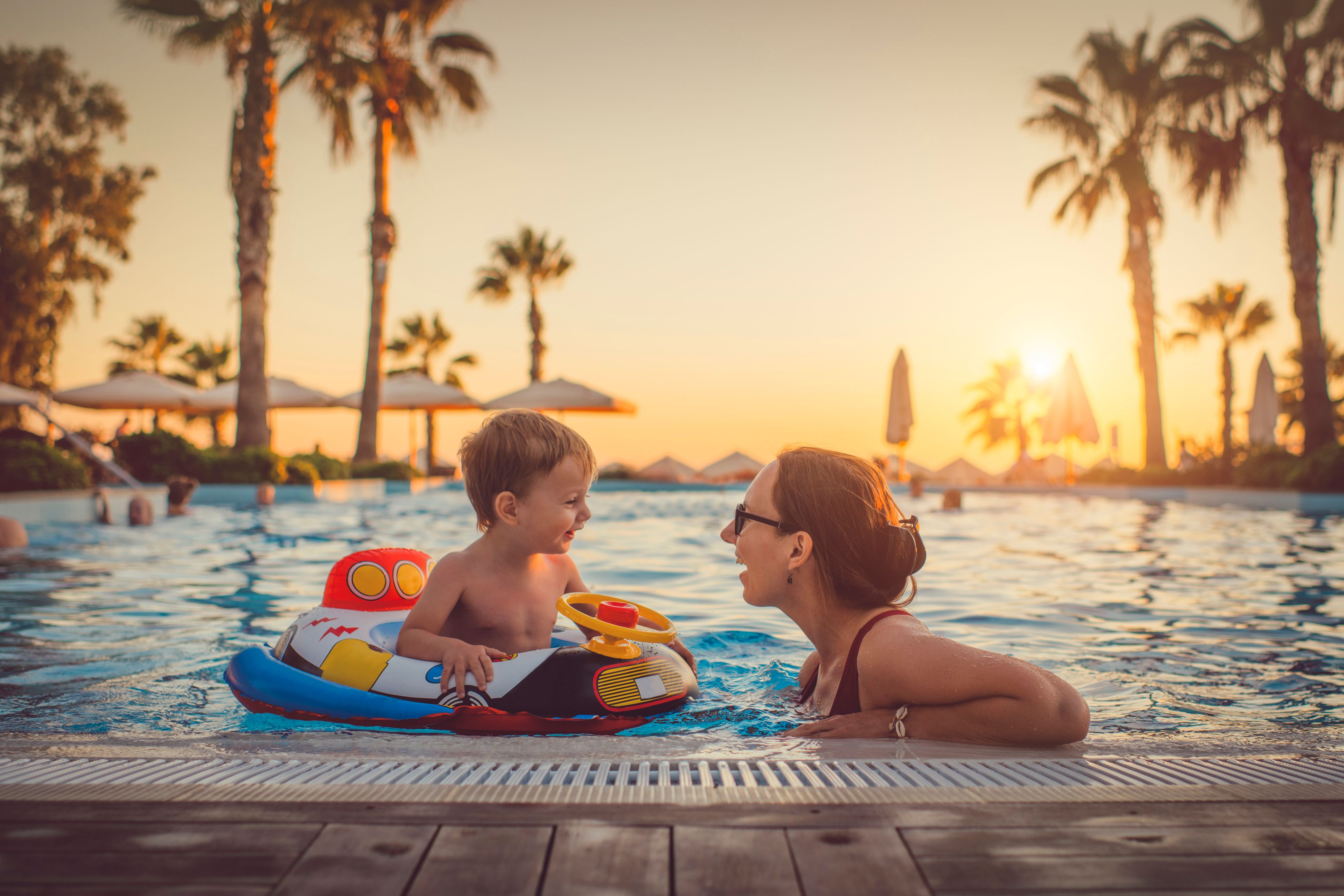 Family having fun on summer vacation in Turkey