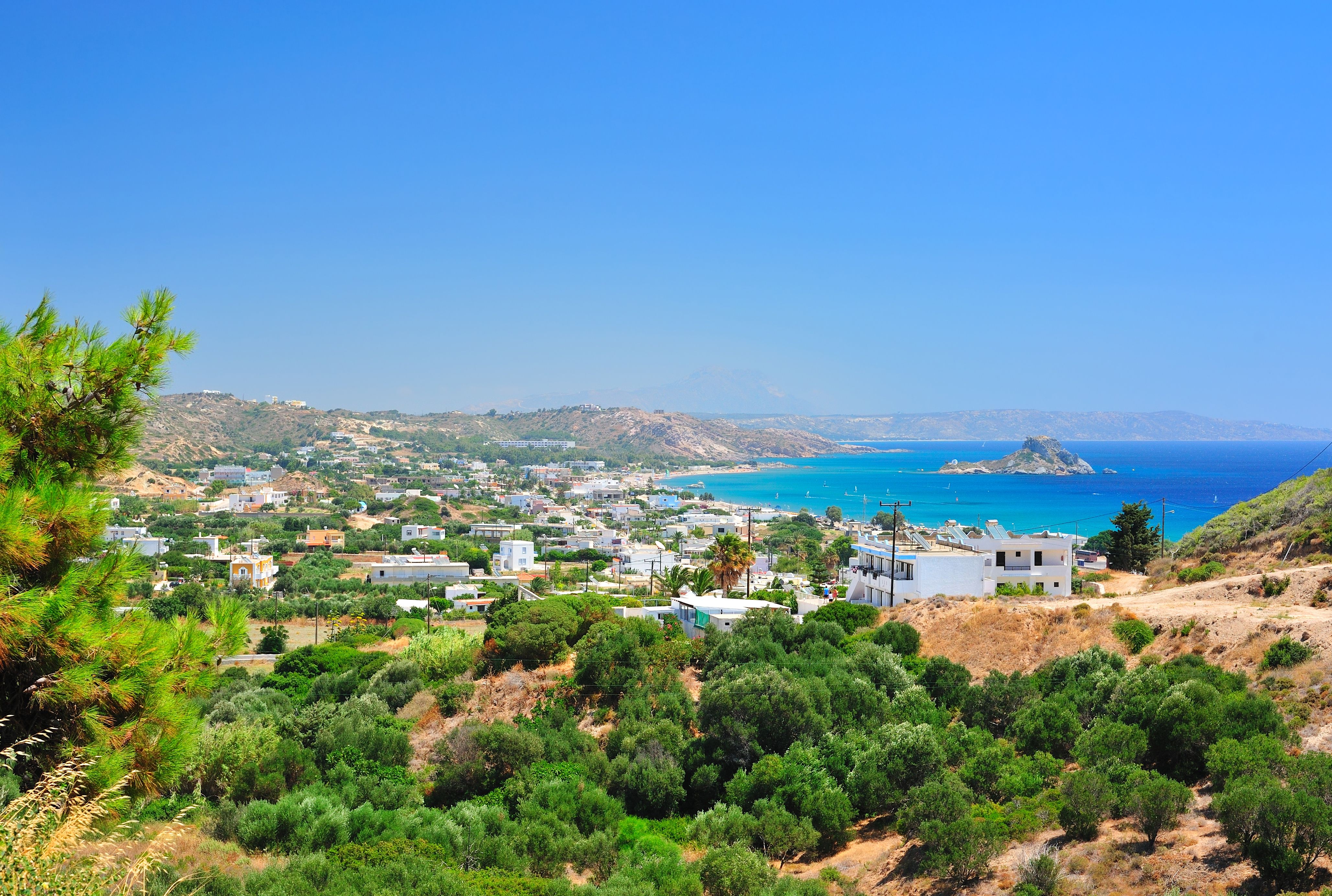 A view over Kefalos town in Kos, Greece