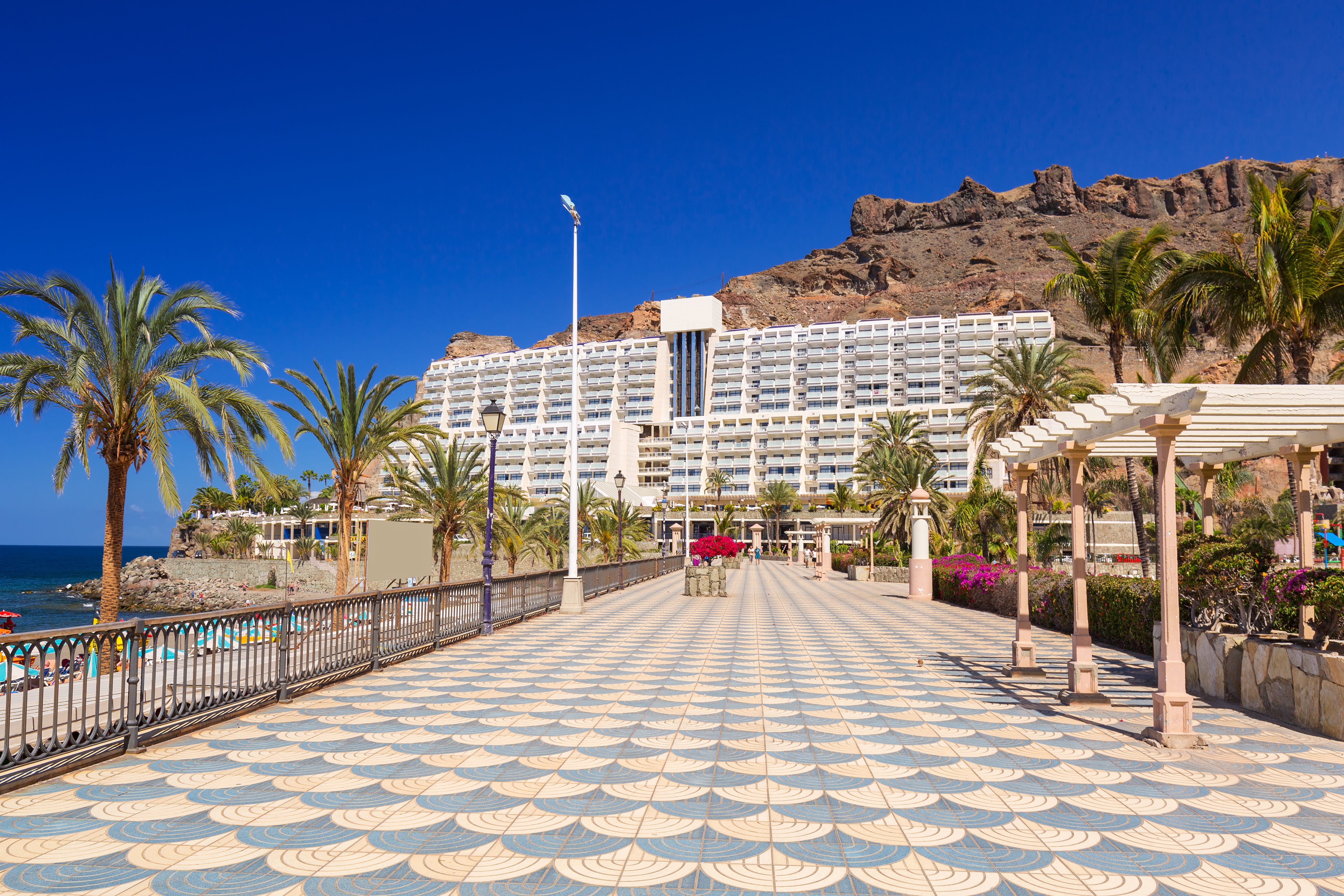 Promenade to the beach in Taurito on Gran Canaria island, Spain