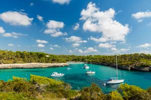 View of Cala Mondrago, located in the south east corner of Mallorca, Spain